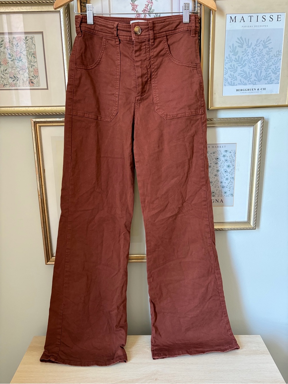 Marine Layer Bridget Twill Flare Pants in Tortoise Shell 6 - Picture 6 of 10